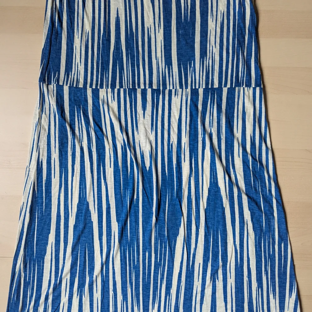 Velvet by Graham & Spencer High Low Sleeveless Blue and White‎ Dress Made In USA - Picture 10 of 12